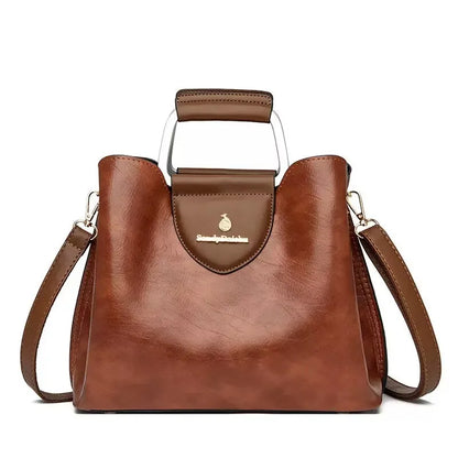 Genuine Soft Pu Leather Handbags for Women Vintage Shoulder Tote Bag Luxury Designer Ladies Large Capacity Purse Bags Sac A Main
