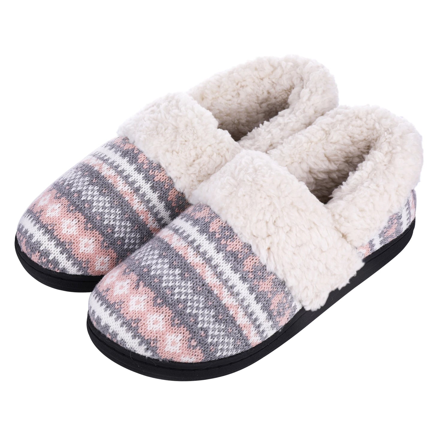 Comwarm Winter Warm Cotton Slippers For Women Men Flats Soft Non-slip Fluffy Shoes Design Slides Couple Indoor House Slippers