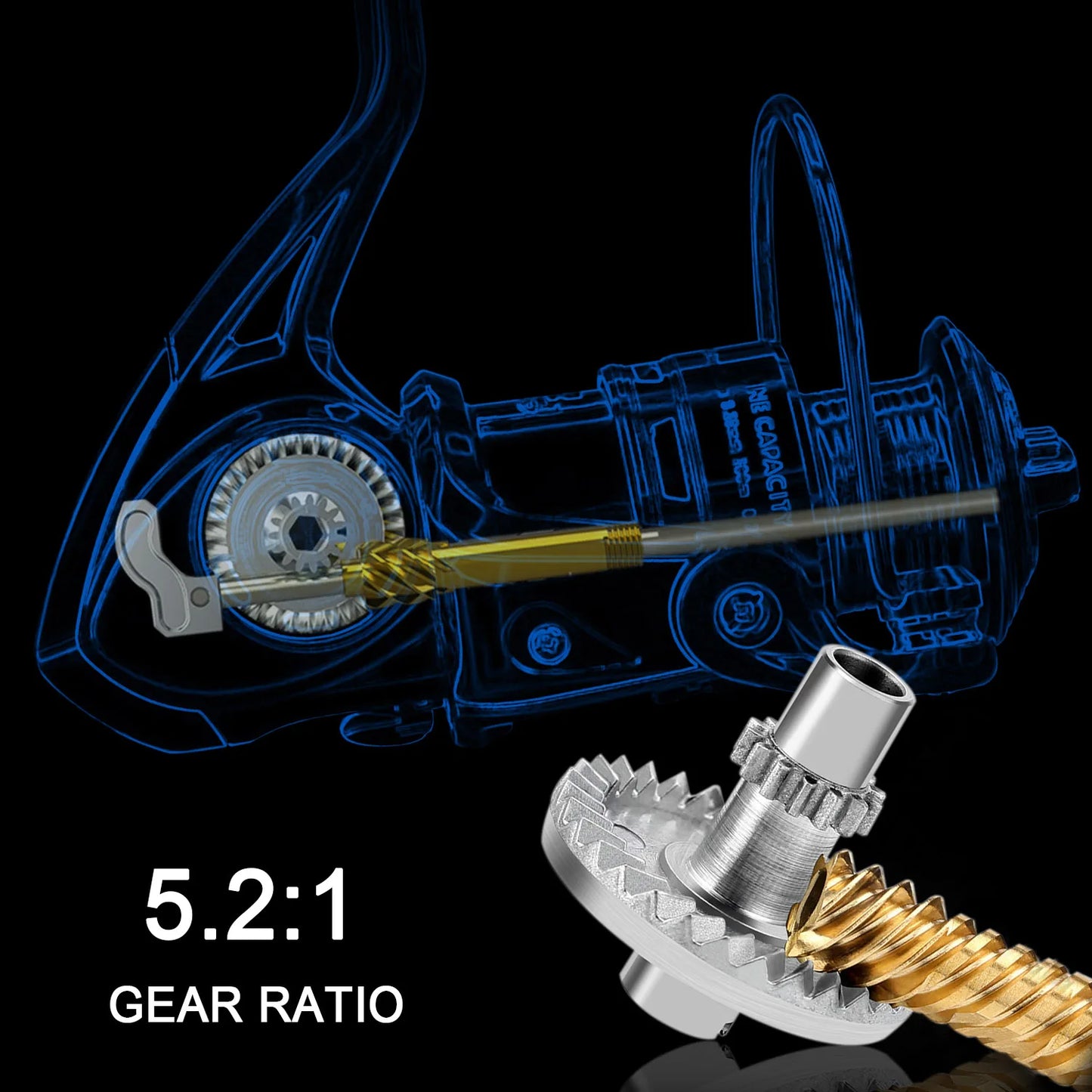 Sougayilang 1000~7000 Fishing Reel 5.2:1 Gear Ratio Spinning Reel with Folding Grip Max Drag 10kg All for Fishing Windlass Pesca