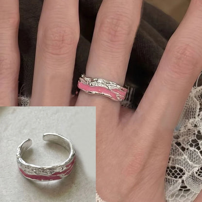 PANJBJ 925 Sterling Silver Golden Flower Rings For Women Drip Glaze Plant Irregular Adjustable Sweet Jewelry Gift Dropshipping