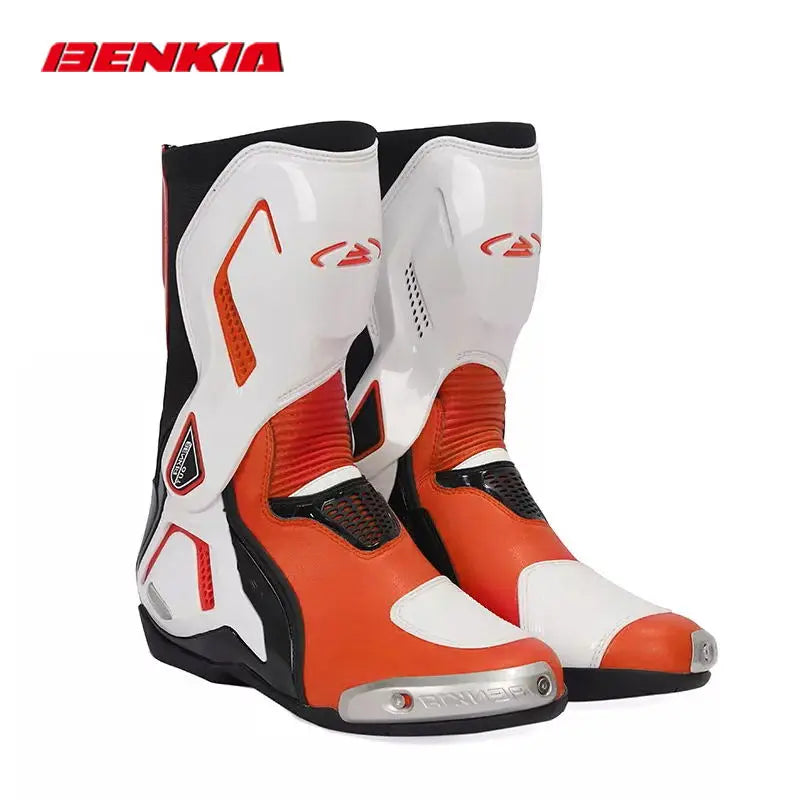 BENKIA CE Certification Motorcycle Botas Professional Track Riding Boots Racing Summer Zapato AntiCollision Off-Road for Rally