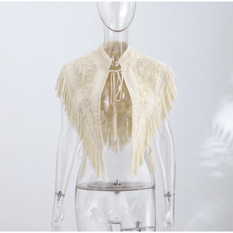 Fashion Vintage Printed Tassel Square Scarf Women Fringe Patchwork Shawl Waist Seal Accessories 2026 Spring Summer Street Shawls