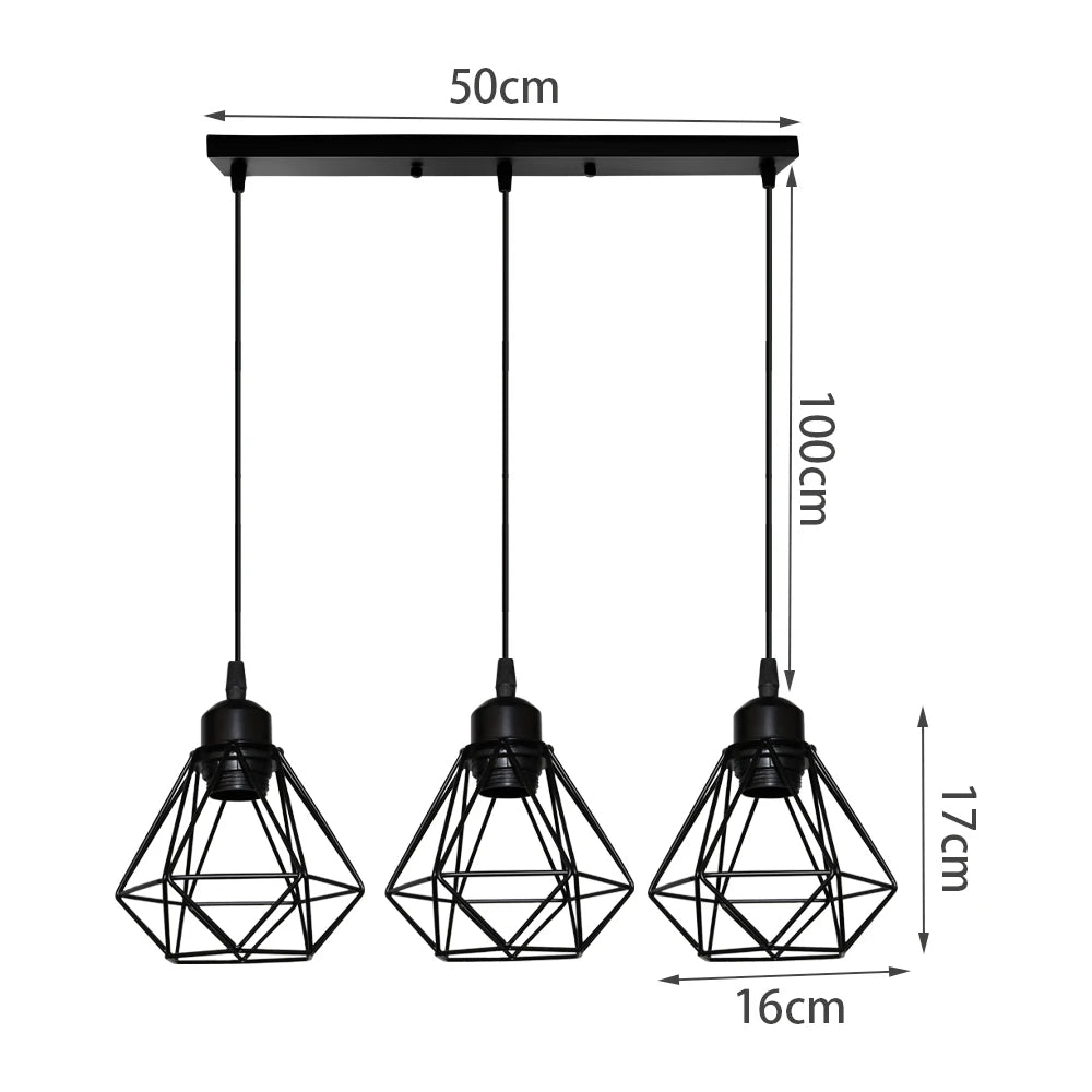 Retro Pendant Lamp Iron Frame Ceiling Lighting Paint Restaurant Teahouse Chandelier Indoor Wrought Metal Modern Pendant Lights
