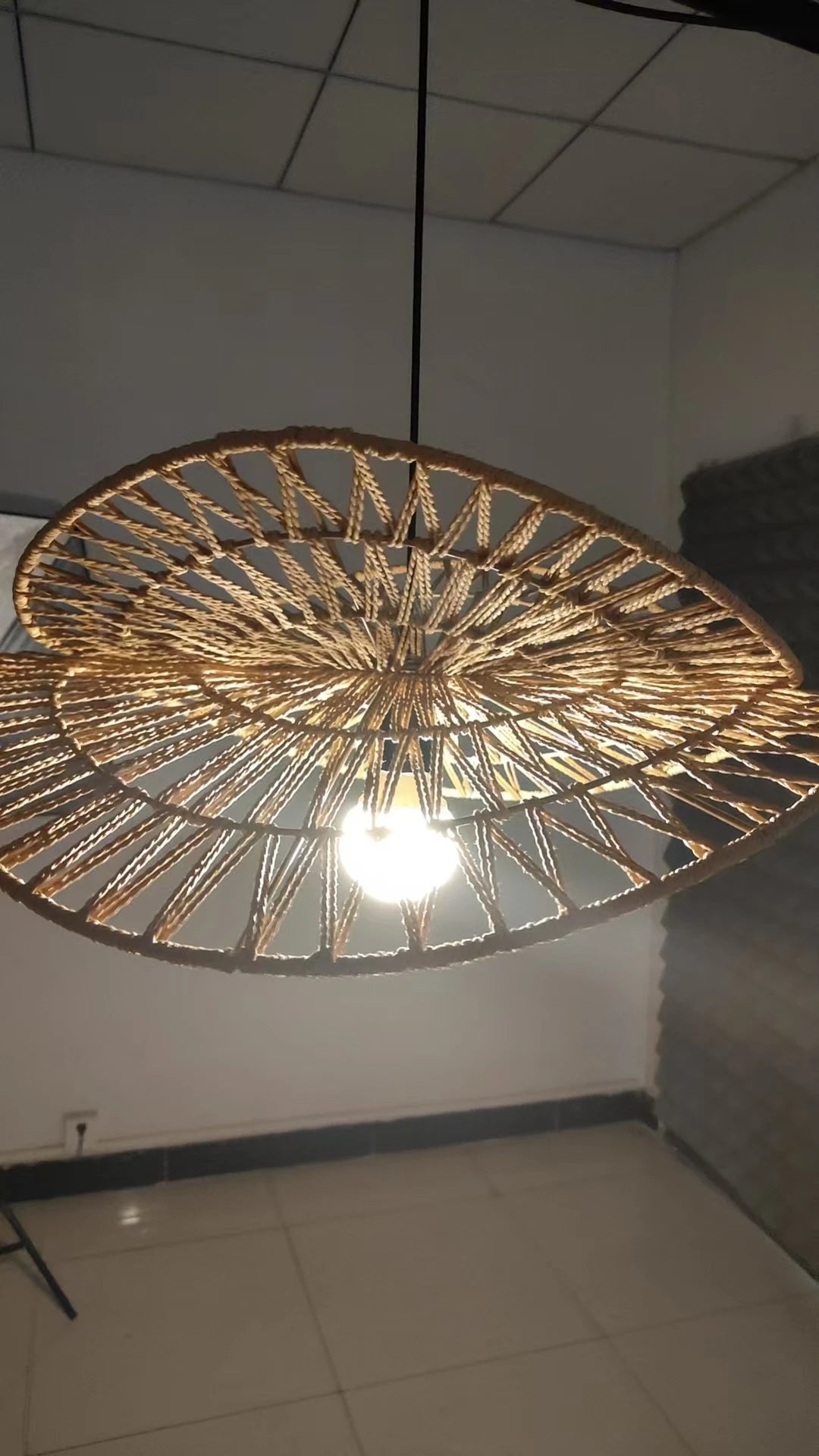 Wabi-Sabi Style Pendant Lights For Bedroom Living Room  Rattan Hand-Woven Lamp Restaurant Home Decor Chandeliers G80 Bulb