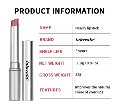 Lakerain Nearly Lipstick Lip Balm Natural Color Creamy Texture Long Lasting Moisturizing  Nourishing Lip Care Gloss Cosmetic