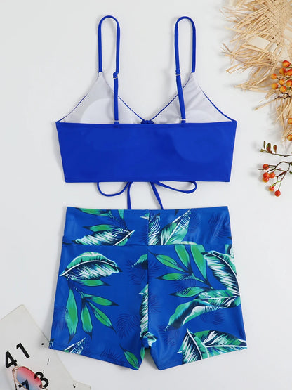 Drawstring Front Shorts Bikinis 2026 High Waist Swimsuit Women Swimwear Female Bathers Bathing Swimming Swim Suit Beachwear