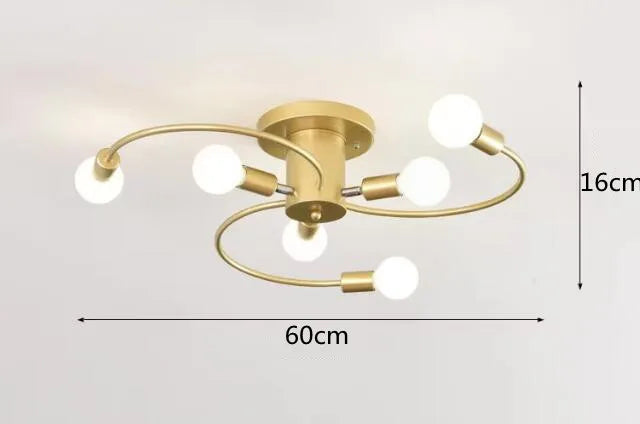 Minimalist Black/White/Gold Chandelier Simple Nordic Metal Chandelier Ceiling Lights for Living Room Bedroom Kitchen Bar Lustre