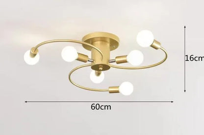 Minimalist Black/White/Gold Chandelier Simple Nordic Metal Chandelier Ceiling Lights for Living Room Bedroom Kitchen Bar Lustre