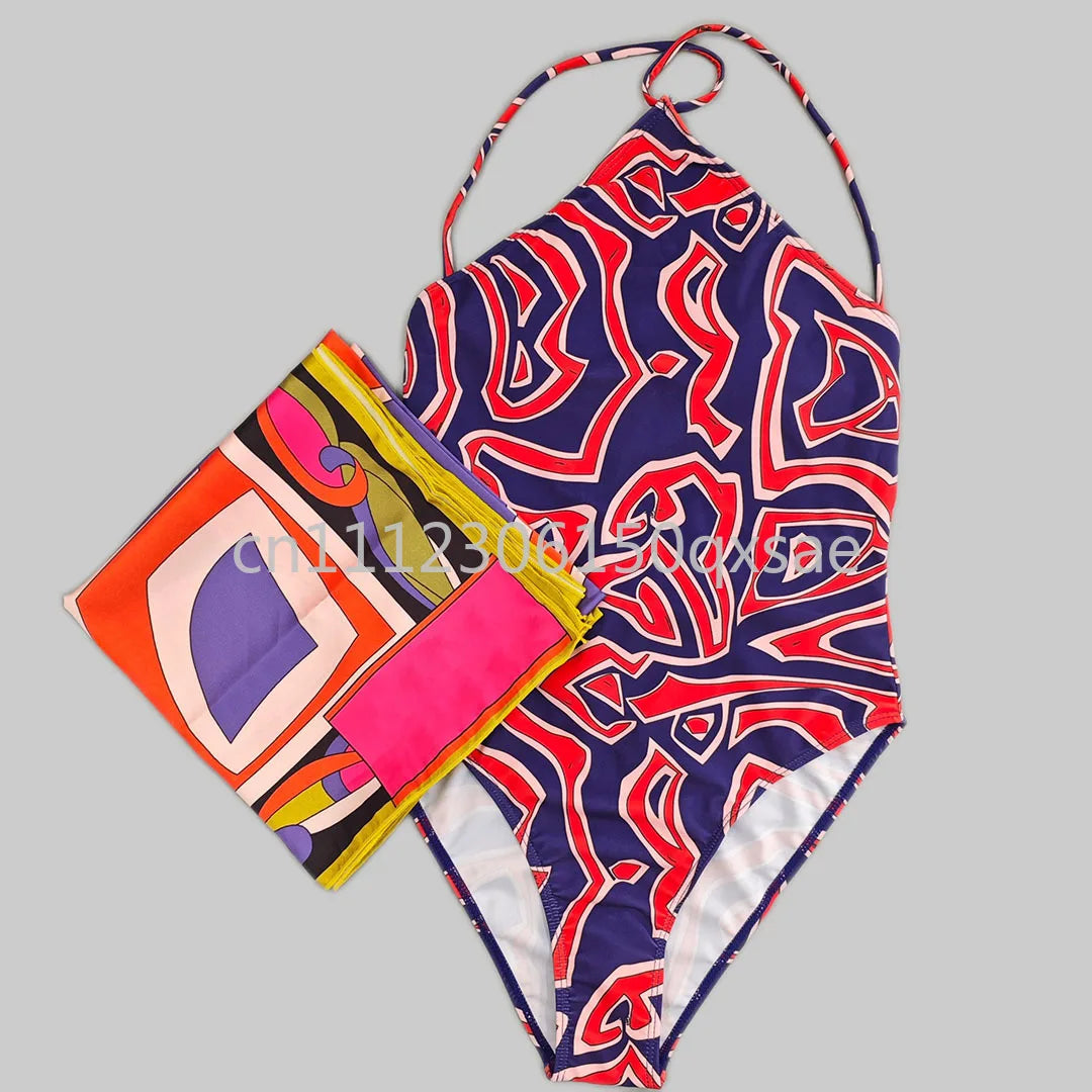 Classic Design Women's Headband Swimsuits with Letter Signature Logo Designer Brand Lady Sexy Scarf Swimsuits Beachwear