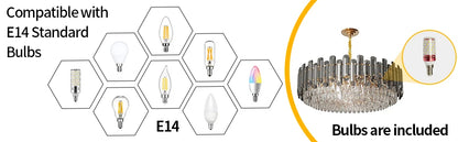 Modern K9 Crystal Chandelier Round Ceiling Fixtures Pendant Lights Living Room Bedroom