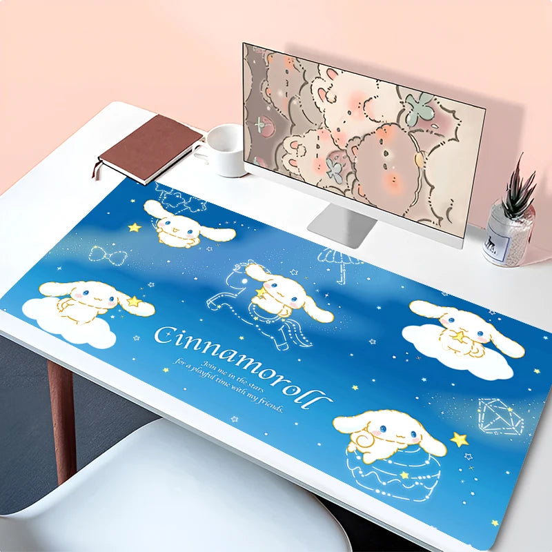 Kawaii Mouse Pad Laptop Anime Gamer Cabinet Keyboard Rug Cute Cartoon C-cinnamoroll Desk Mat PC Gaming Mousepad For Girl Gifts