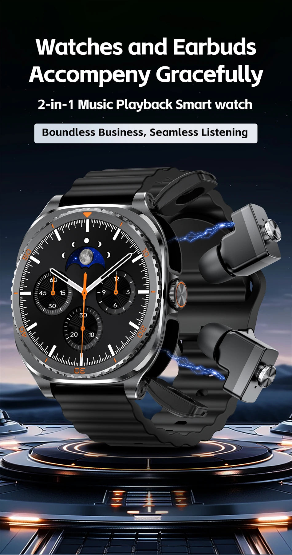 New 2026 TWS 2-in-1 Wireless Headset Smart Watch 7 Ultra AMOLED HD Screen Smartwatch with Earbuds Bluetooth Call Sports Watches