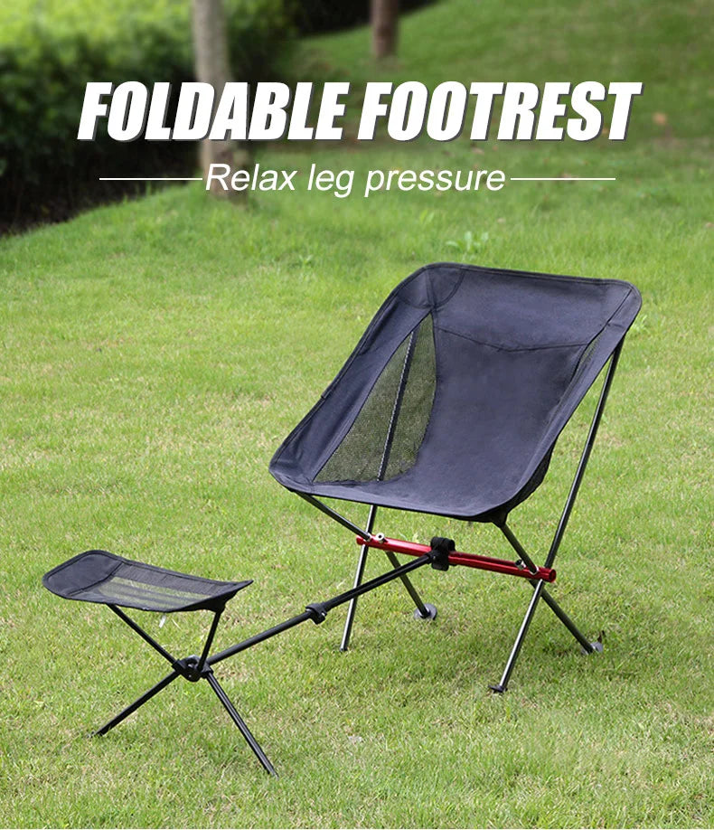 WESTTUNE Portable Camping Chair Foot Rest Stool Folding Attachable Leg Rest Recliner Lazy Retractable Accessories for Outdoor