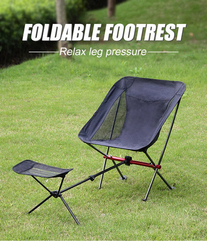 WESTTUNE Portable Camping Chair Foot Rest Stool Folding Attachable Leg Rest Recliner Lazy Retractable Accessories for Outdoor