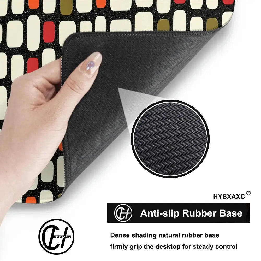 HYBXAXC Mid Century Mouse Pad Retro Tile Pattern XL Mouse Pad Modern Workspace Cute HD Desk Extended Gaming Keyboard Mats Gamer
