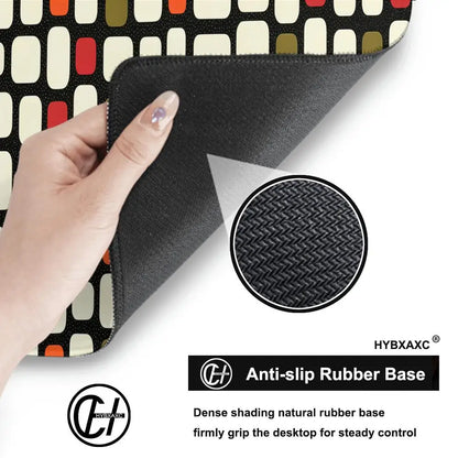 HYBXAXC Mid Century Mouse Pad Retro Tile Pattern XL Mouse Pad Modern Workspace Cute HD Desk Extended Gaming Keyboard Mats Gamer