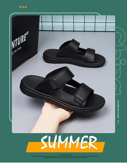 Men Slippers Shoes Solid Color Slip On Casual Beach Slides Mens Thick Sole Anti Slip Shoes for Men 2024 Summer Fashion Sandals