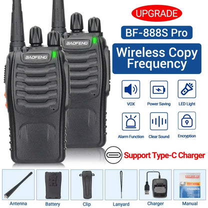 Baofeng BF-88E Walkie Talkie Wireless Copy Frequency Long Range UHF 400-470MHz Portable Ham Two Way Radio for Hunting