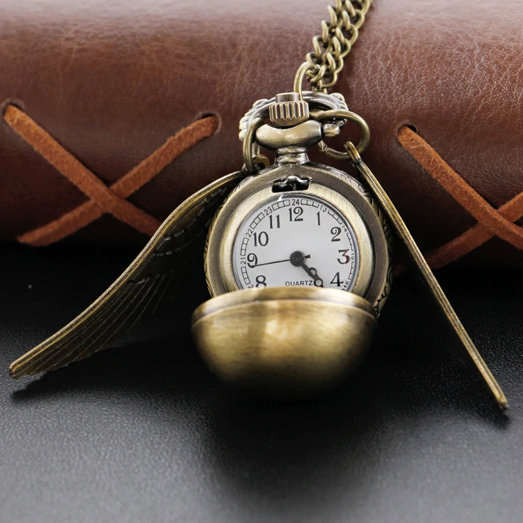 Magic Gold Fairy Ball Quartz Pocket Watch Men's and Women's Vintage Fob Watch Children's Gift Pendant Necklace Souvenir Cf1177