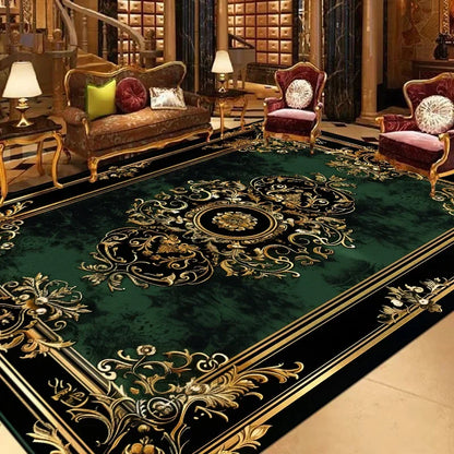 European Large Size Carpet Living Room Decoration Luxury Floor Mats Non-slip Bedroom Rugs Washable Lounge Computer Chair Mat