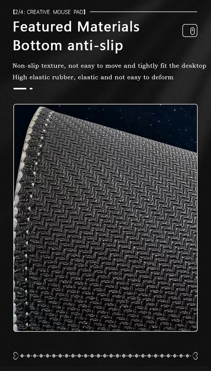 Black and Gray Polygon Pattern Mouse Pad Desk Mat Stitched Edge Non-Slip Gaming Mats PC Accessories Keyboard Desk Pad Mauspad