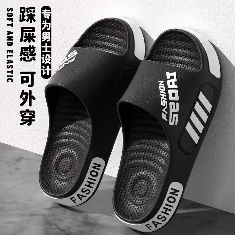 Big Size 48-49 Men Slippers Summer Flat Sole Home Slippers For Women Man Open Toe Trend Slides Couple Light Beach Shoes Sandals