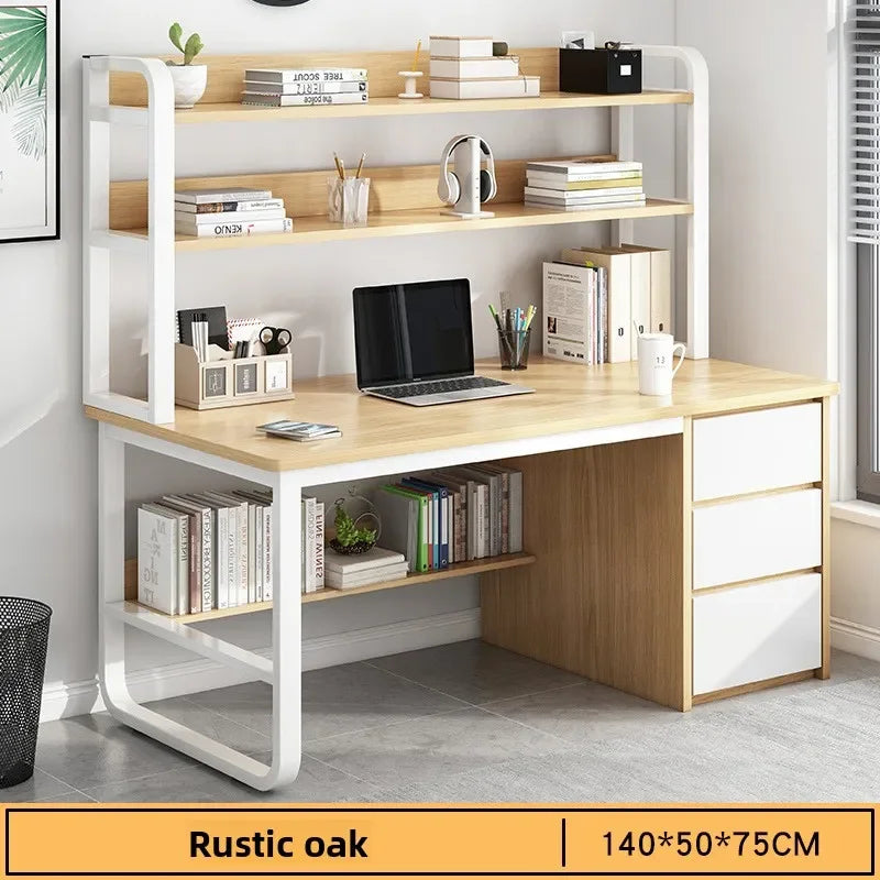 Multi-functional Desk Desktop Computer Desk Simple Home Desk Student Bedroom Bookshelf Integrated Writing Desk