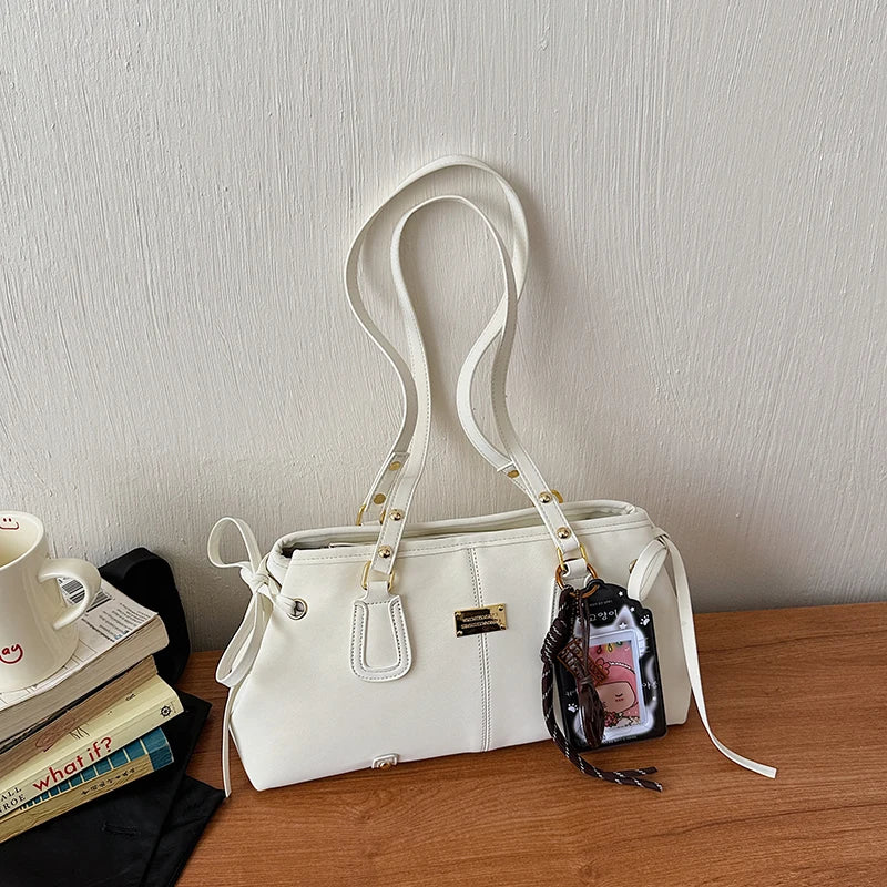 Vsper Y2K Shoulder Bags For Women Dual Straps Large Capacity Doctor Bag With Ornament 2026 Latest Trend Luxury Designer Handbags
