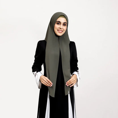 2025 Ramadan Women Solid Scarf Built-in Magnetic Muslim Chiffon Hijab Shawls Head Wrap Hijabs Scarves Ladies Foulard Islamic