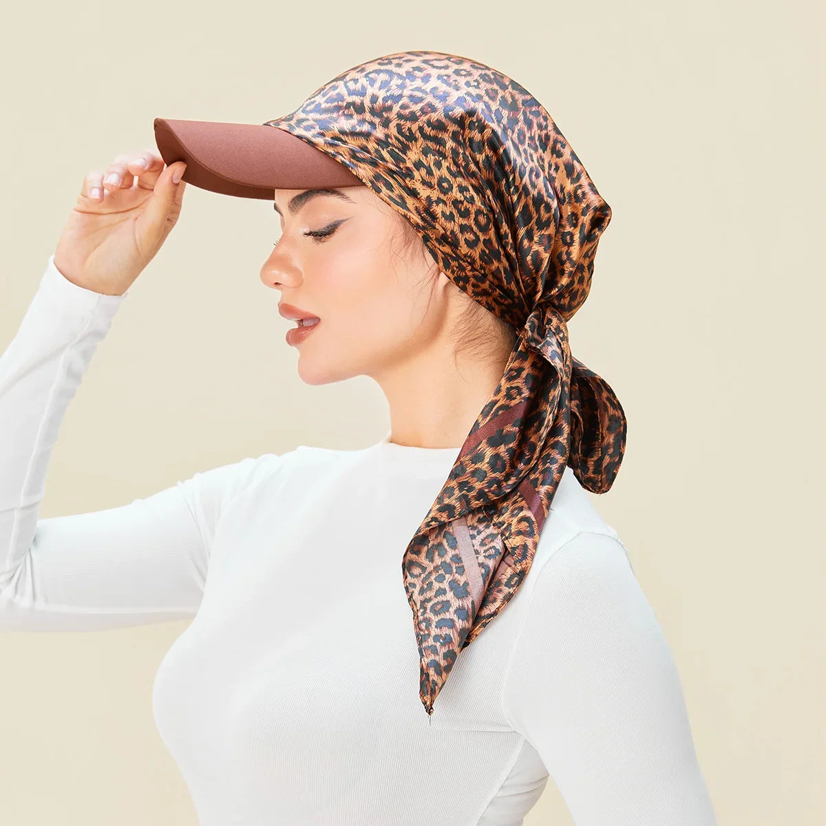 2026 New Floral Print Women Hijabs Scarf Hat Soft Satin Kerchief Hairband Neckerchief Head Hijab Lady Headband Headwear