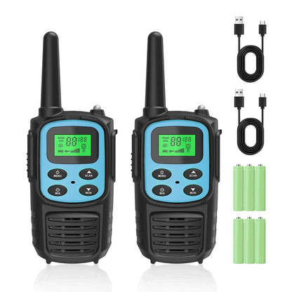 2PCS Kids Portable Outdoor Children Two Way Radio UHF Receiver Walkie-Talkie Radio Comunicador Mini Walkie Talkie For Boys Girls