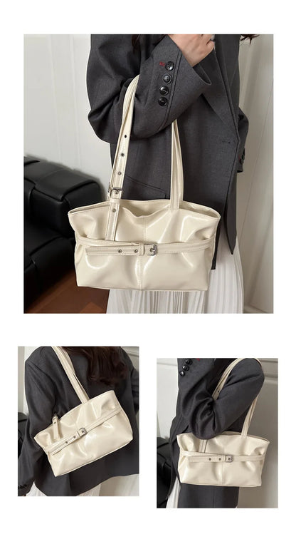Winter Style Women's Retro Minimalist Tote Shoulder Bag 2025 Autumn Large Capacity Commuting Top-Handle Hand Bags for Women