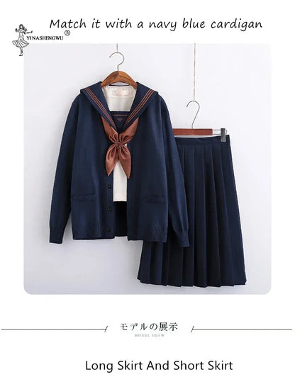 Japanese School Uniforms Anime COS Sailor Suit Jk Uniforms College Middle School Uniform For Girls Students Light Yellow Costume