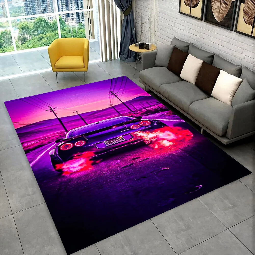 GTR Racing Car N-Nissan Logo 3D Carpet Rug for Home Living Room Bedroom Sofa Motorcycle Doormat Decor,kid  Area Rug Floor Mat