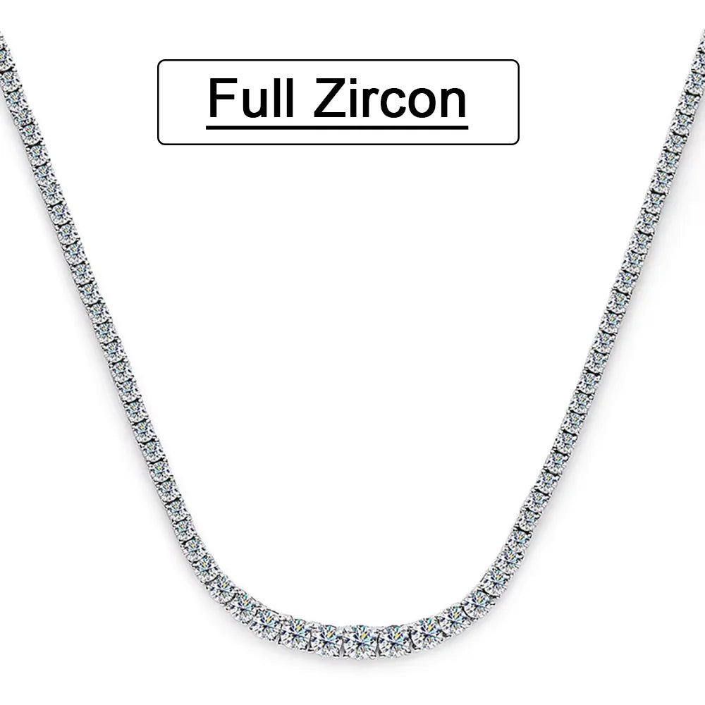 Serenity Gradient D Color Moissanite Tennis Necklace For Women Man 925 Sterling Sparkling Neck Chain Wedding Bridal Fine Jewelry