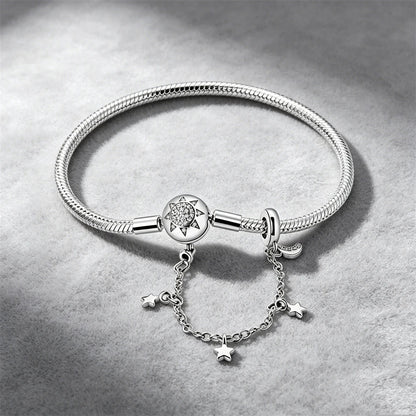 2026 Hot Selling 925 Silver Heart Shaped Buckle Snake Chain Sparkling Zircon Original Bracelet Women Fashionable Luxury Jewelry