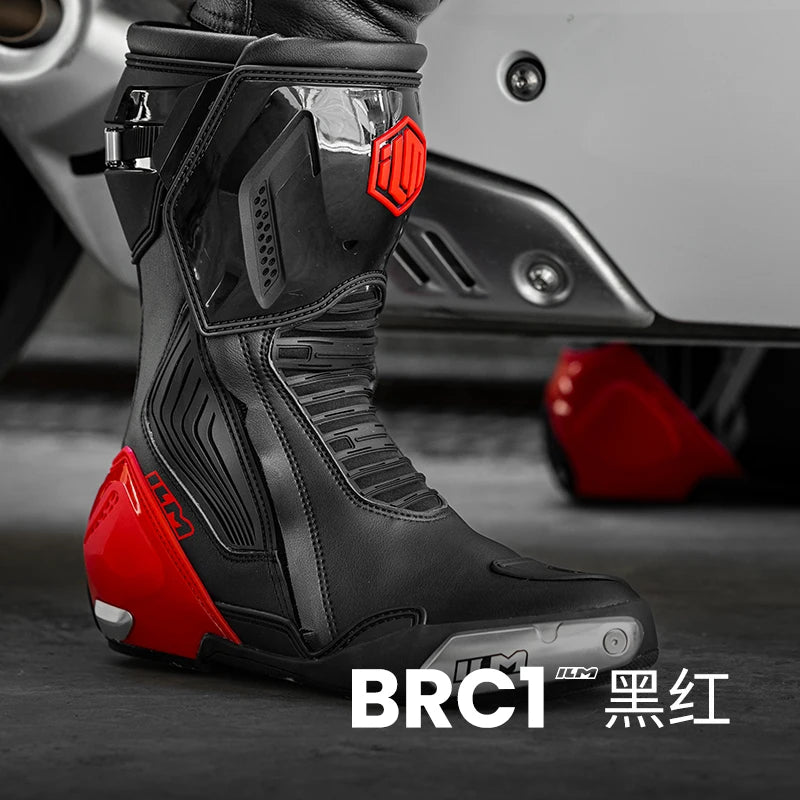 New ILM Off-Road Motorcycle Botas Professional Track Riding Boots Cowhide Waterproof Racing Anti-Collision for Rally Race Shoe