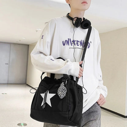 Women New Crossbody Bag Wholesale Large Capacity Couple Shoulder Bag New Casual Nylon Tote Bag Luxury Drawstring Handbag 2025