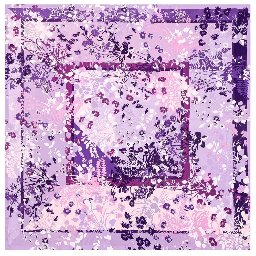 130CM Silk Scarf Women Horse Head Print Stoles Square Scarves Wraps Large Bandana Kerchief Hijabs Female Silk Foulards Sjaal