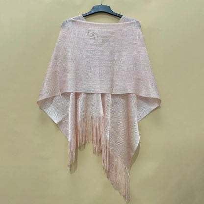 Summer Sun Protection Scarf Gold Silver Tassels Wedding Scarf Elegant Temperament Dresses Shawls for Women