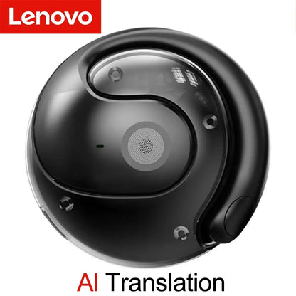 Lenovo AI Earphones Wireless Bluetooth Real-time Language Translation 144 Languages Ear Hanging Headphone Translator For Busine