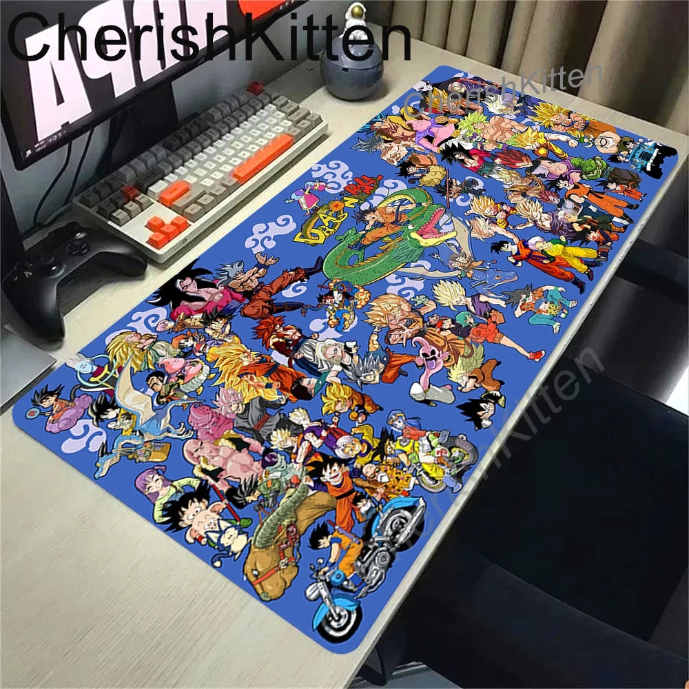 Anime Dragon Ball Mousepad HD Printing Computer Gamers Locking Edge Non-slip Mouse Pad XL Super Saiyan Goku Keyboard PC Desk Mat