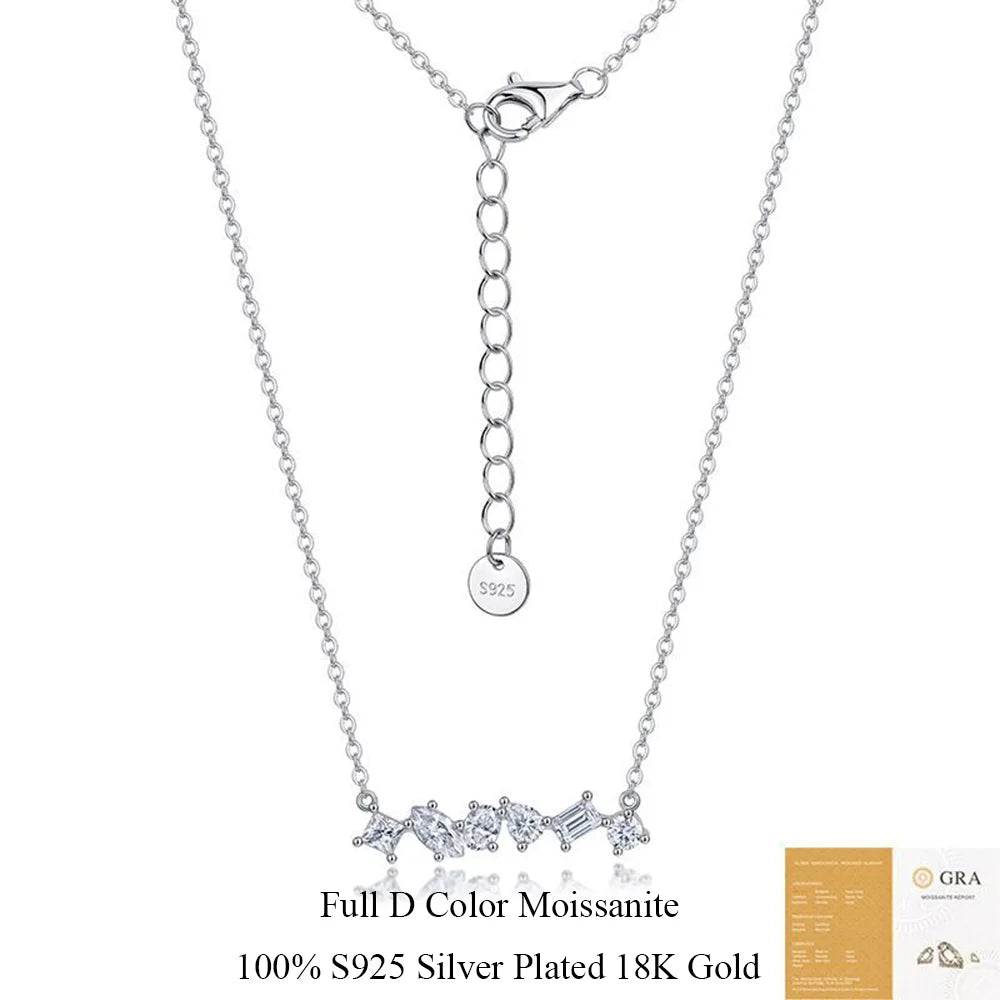 COSYA 1.6cttw Moissanite Necklace For Women S925 Silver Plated 18K Gold Pear/Oval Muti Cut D Color Lab Diamond Fine Jewelry Gift