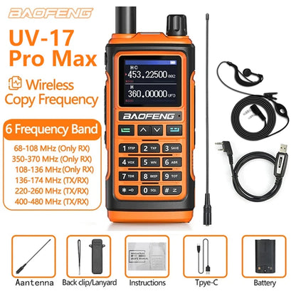Baofeng UV-17pro Max Air Band Walkie Talkie Draadloze Kopieerfrequentie Lange Afstand Type-C Noaa Am Draagbare UV-5R  Ham Tweewe