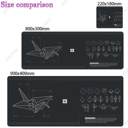 Grid Desk Mat Black Mouse Pad Gamer Laptop Office Carpet Big Mousepad Xxl Anime Computer Tables Rubber Mouse Pad Large Deskmat