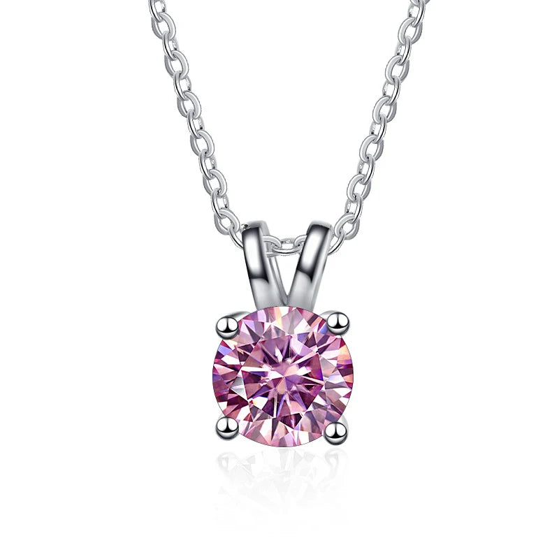 JoyceJelly 1ct 2ct Moissanite Pendant Necklace For Women Top Quality 925 Sterling Silver Wedding Party Bridal Fine Jewelry Gift