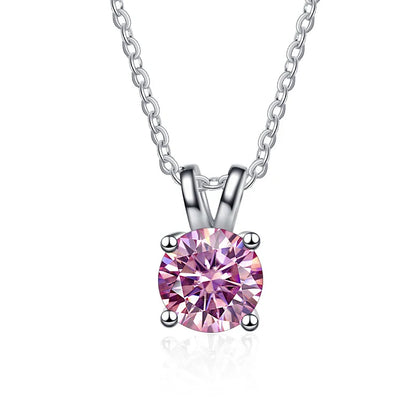 JoyceJelly 1ct 2ct Moissanite Pendant Necklace For Women Top Quality 925 Sterling Silver Wedding Party Bridal Fine Jewelry Gift