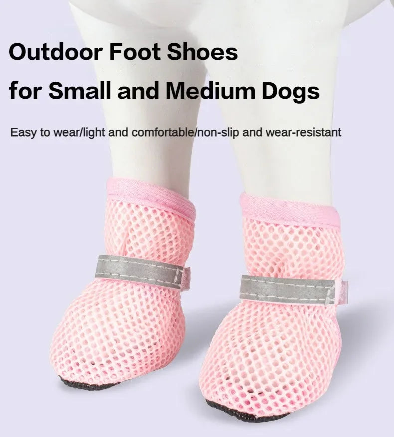4pc, Dog Shoes Non-slip Breathable Wear-resistant Dog Boots Suitable for Small Medium Sized Pets Puppy Protective Footwear