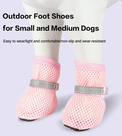 4pc, Dog Shoes Non-slip Breathable Wear-resistant Dog Boots Suitable for Small Medium Sized Pets Puppy Protective Footwear