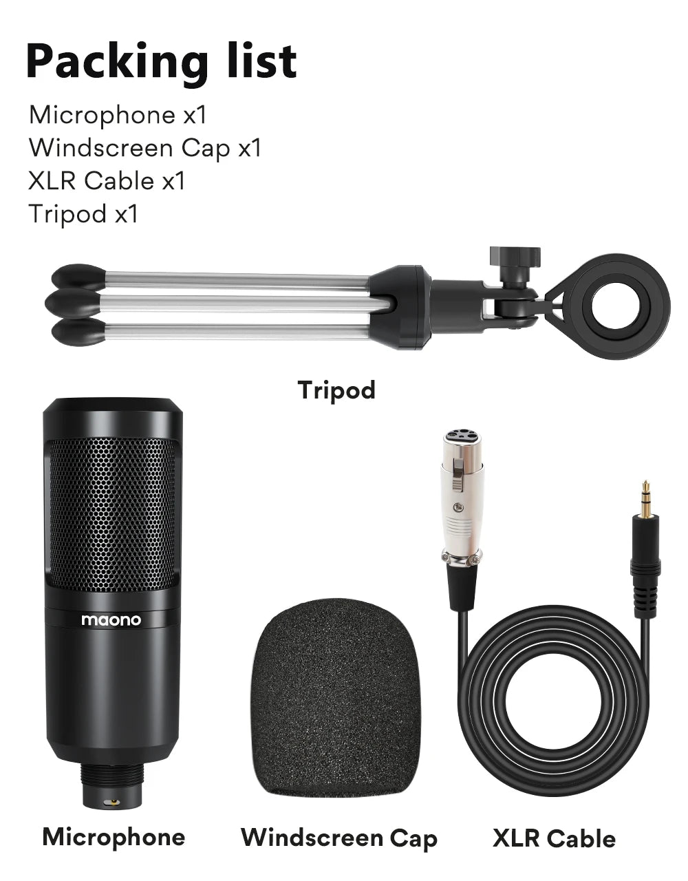 MAONO PM360TR Condenser Microphone Podcast Microphone 3.5mm Mic for Computer, Laptop, Phone, Sound Card, YouTube, Gaming, Record